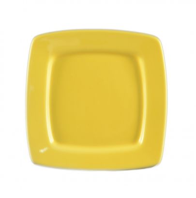 Square In Square Plate Yellow 8 7/8"