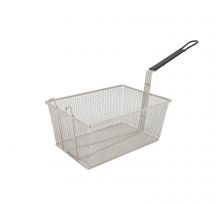 Fry Basket Nickel-Plate 13-3/8x9-1/2x6-1/4" with Front Hook Black Handle