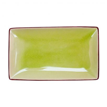 Rect. Platter Golden Green 5"