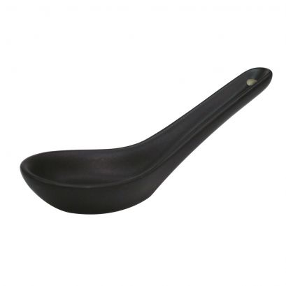 Soup Spoon Non-Glare Glaze Black 5 1/2"