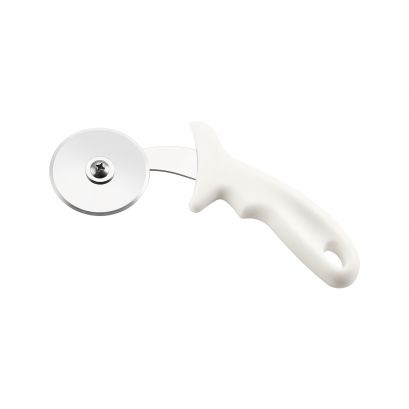 Pizza Cutter W/ White Handle 2-1/2"Dia