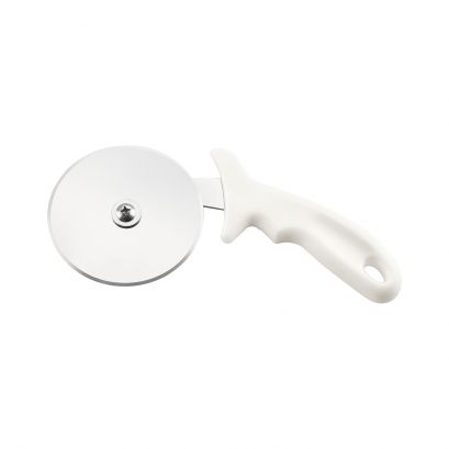 Pizza Cutter W/ White Handle 4"Dia
