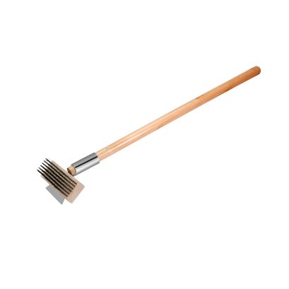 Pizza Oven Brush/Scraper W/ 27" Wood Handle