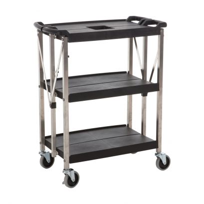 3-Tier Foldable Utility Cart 30"L x 16-1/2"W x 36"H