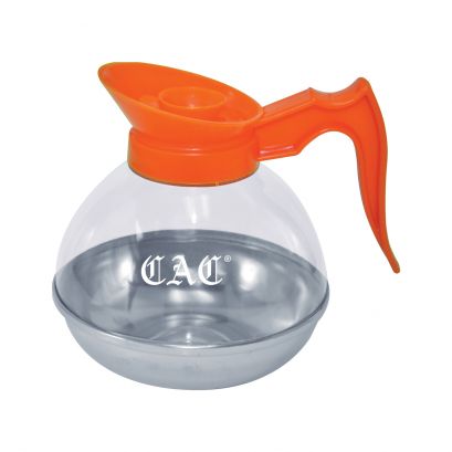 Coffee Decanter Orange 64 oz. Stainless Steel Base
