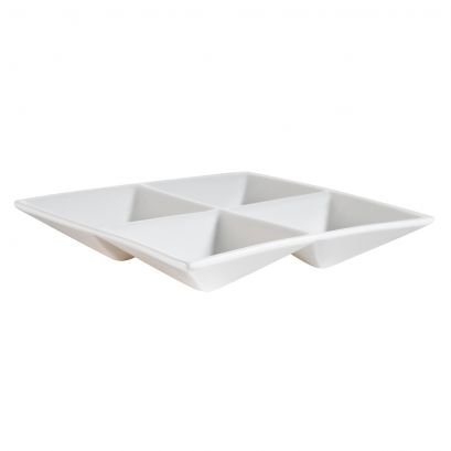 4 Section Square Dish 6 1/2"