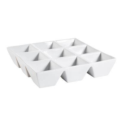 9 Compartment Square Tray 4ozx9 9"