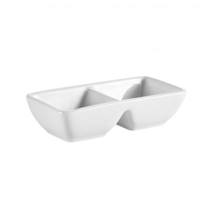 2 Compartment Rect. Tray 6ozx2 7 7/8"