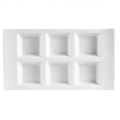 6 Compartment Rect. Tasting Tray 1ozx6 10 3/4"
