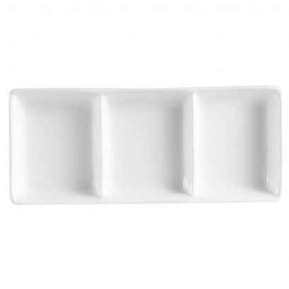 3 Compartment Rect. Dish 2ozx3 7 1/2"