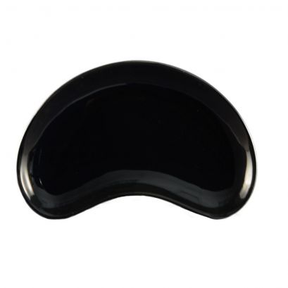 Crescent Shape Salad Plate Black 8 3/4"
