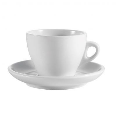 Cup & Saucer Set White 11oz [Cup 4 1/2" I Saucer 6 1/2"]