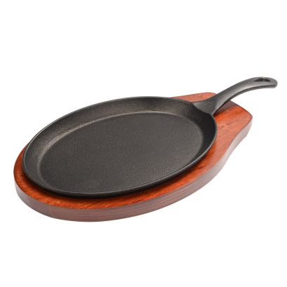 Fajita Skillet Set Cast Iron 2-PC