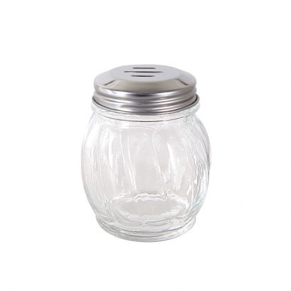 6oz Glass Cheese Shaker W/ SS Slotted Top