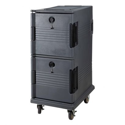 Full Size Insulated Table Pan Carrier 2-Compartment w/ Dolly 