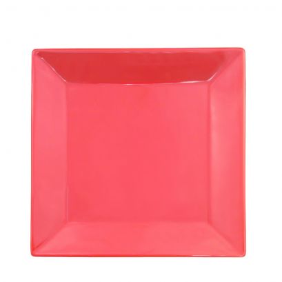 Square Plate Red 8"