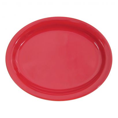 Oval Platter N.R. Red  9 3/4"
