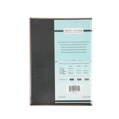 1-Panel Faux Leather Menu Cover Legal Size 8-1/2" x 14" Brown