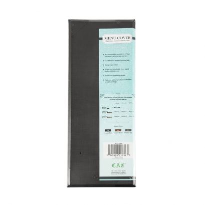 1-Panel Faux Leather Menu Cover Bar Size 4-1/2" x 14" Black