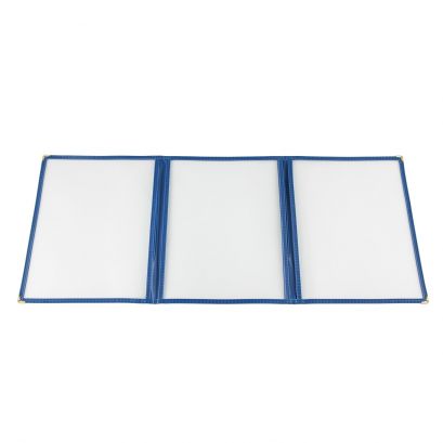 3-Pocket Menu Cover 8-1/2" x 11" Blue