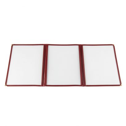 3-Pocket Menu Cover 8-1/2" x 11" Burgundy