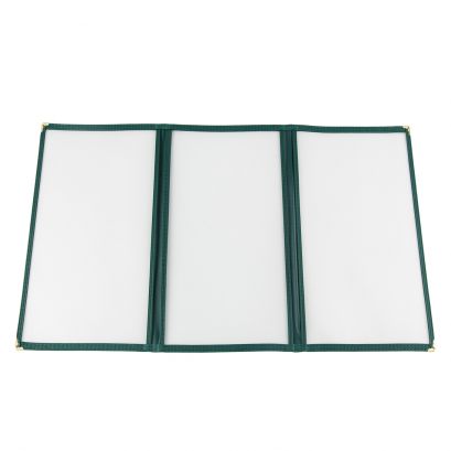 3-Pocket Menu Cover 8-1/2" x 11" Green