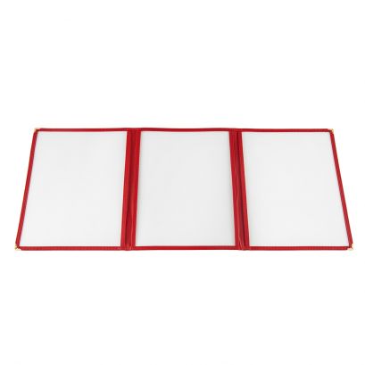 3-Pocket Menu Cover 8-1/2" x 11" Red