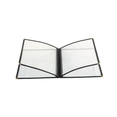 4-Pocket Menu Cover 8-1/2" x 11" Black