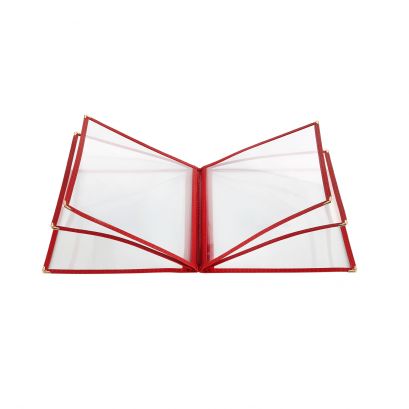 6-Pocket Menu Cover 8-1/2" x 11" Red
