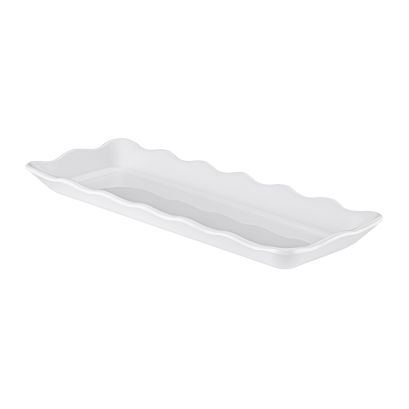 Platter Rect. Scallop Edge White 13-1/2"x5-1/4"