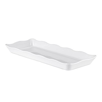 Platter Rect. Scallop Edge White 14"x5-3/4"