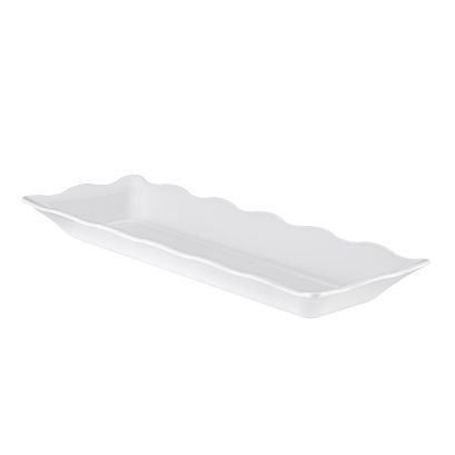 Platter Rect. Scallop Edge White 17-1/2"x6-3/4"