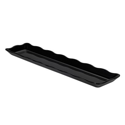 Platter Rect. Scallop Edge Black 21"x5-1/4"
