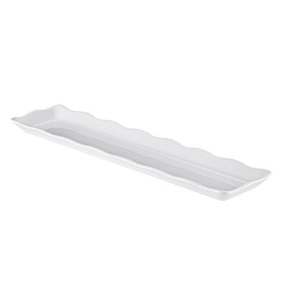 Platter Rect. Scallop Edge White 21"x5-1/4"