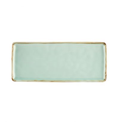 Rect. Platter Light Green 14"