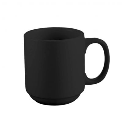 Prime Straight Stacking Mug Black 12oz 3 1/4"