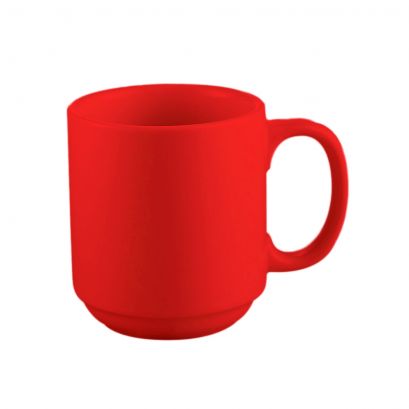 Prime Straight Stacking Mug Red 12oz 3 1/4"