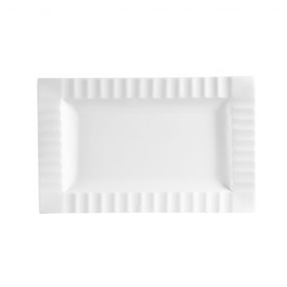 Rect. Platter W/ Striped Rim 14"