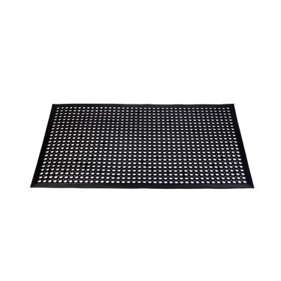 Floor Mat Rubber Beveled Edge Black 5x3' 