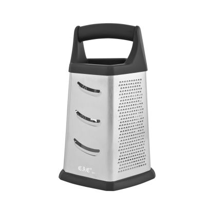 Grater Box Stainless Steel Tapered W/ PP/TPR Handle & Non-Slip Foot 5-Sided