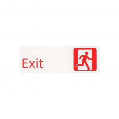 9"x3"H Compliance Sign "Exit" White