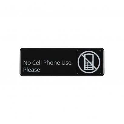 9"x3"H Compliance Sign "No Cell Phone Use, Please"