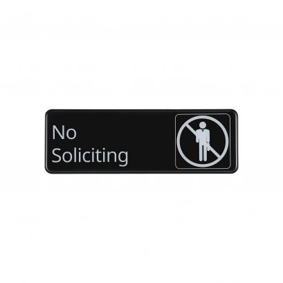 9"x3"H Compliance Sign "No Soliciting"