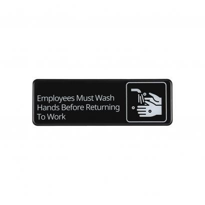 9"x3"H Compliance Sign "Employees Must Wash Hands Before Returning to Work"