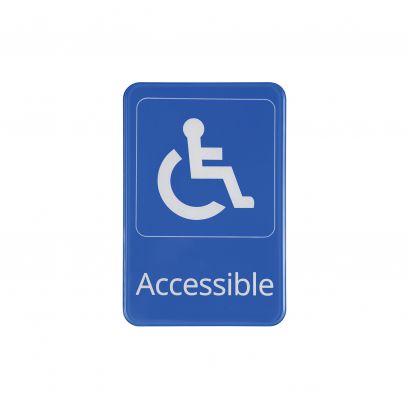 6"x9"H Compliance Sign Wheelchair "Accessible" Blue