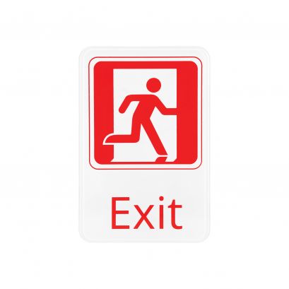 6"x9"H Compliance Sign "Exit" White