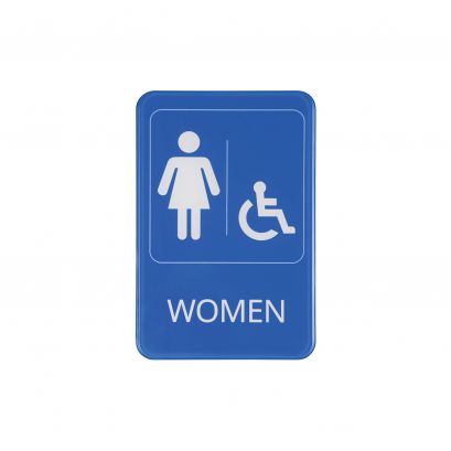 6"x9"H Compliance Sign "Women" Blue