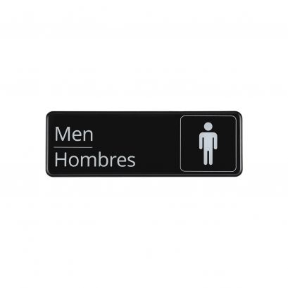 Spanish/English 9"x3"H Compliance Sign "Men"