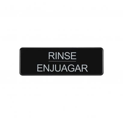 Spanish/English 9"x3"H Compliance Sign "Rinse"