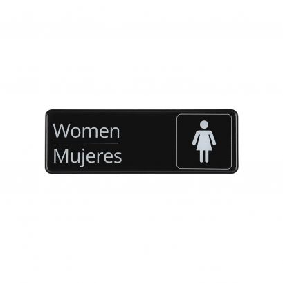 Spanish/English 9"x3"H Compliance Sign "Women"